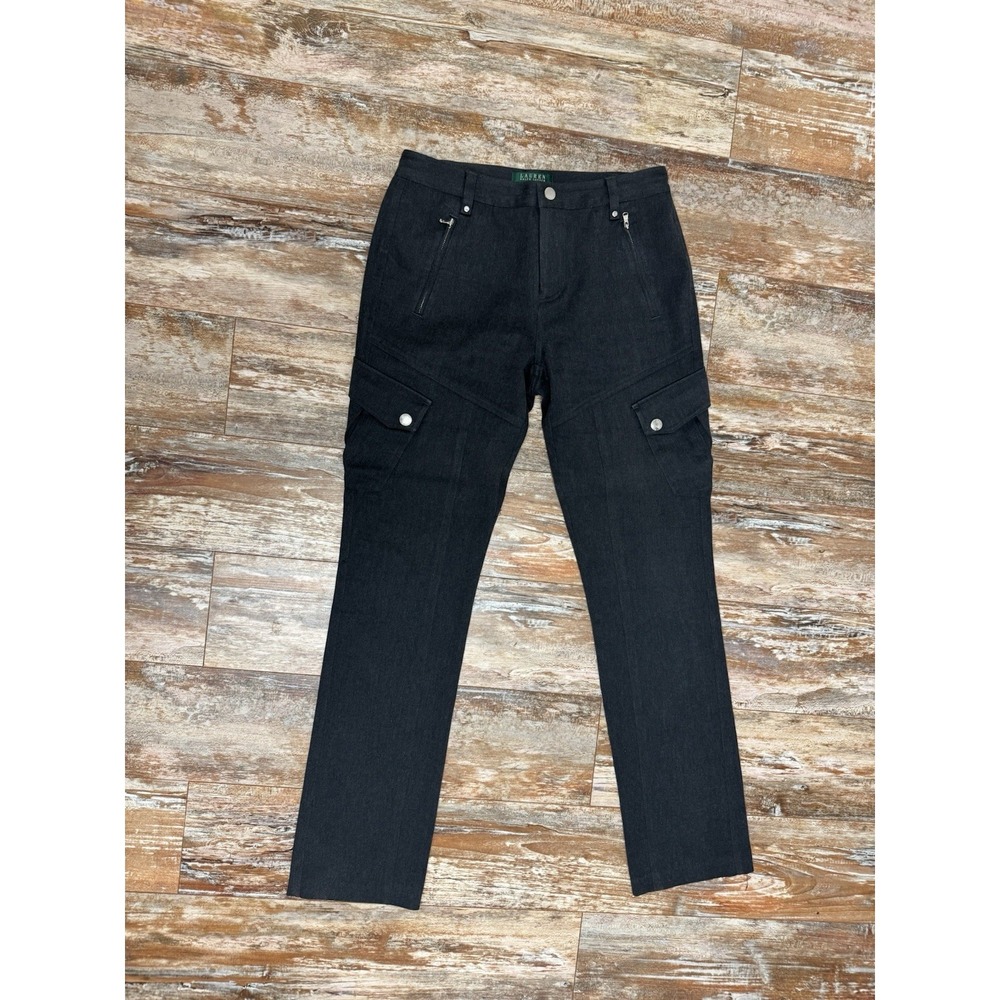 Women's Lauren Ralph Lauren Gray Cargo Utility Pants Size 4 Y2K Riding